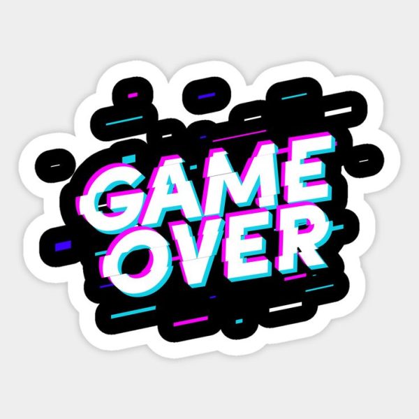 Game Over Neon Sticker